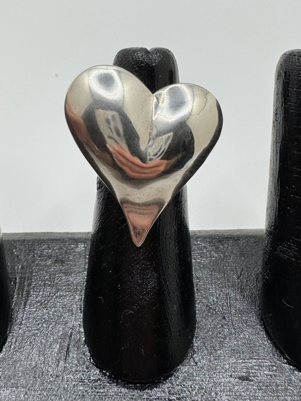 Vintage Sterling Silver Puffy Heart-Shaped Ring